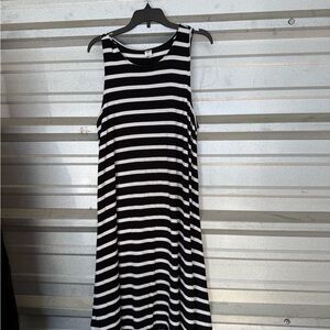 Old Navy Black and White Striped Maxi Dress
